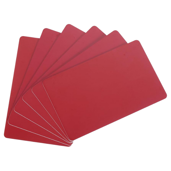 Tarjetas plásticas color Rojo (Pack 100) OUTLET