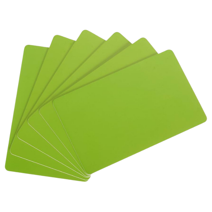 Tarjetas plásticas color Verde (Pack 100) OUTLET