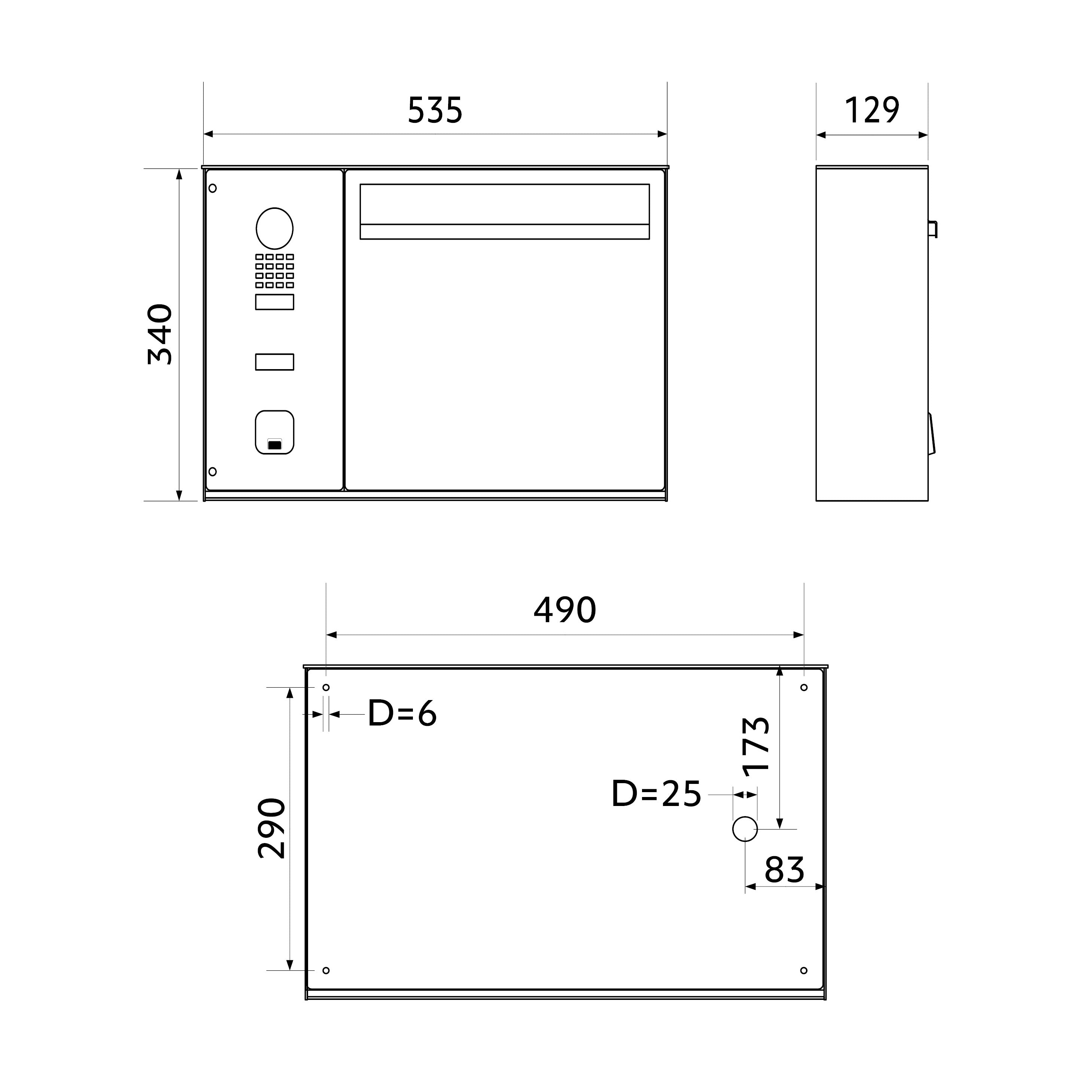 Buzón inteligente ekey montaje en superficie
