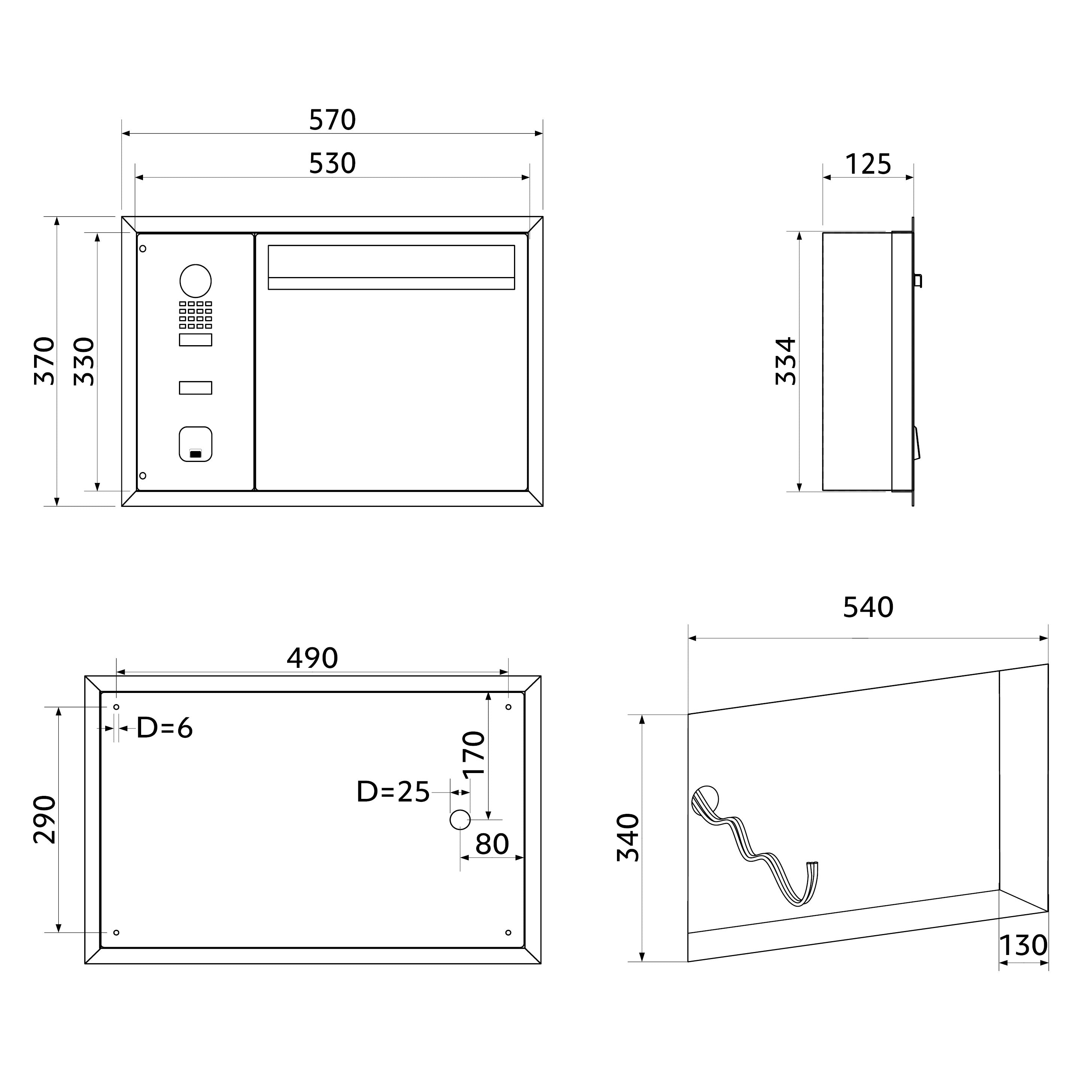 Buzón inteligente ekey montaje empotrado