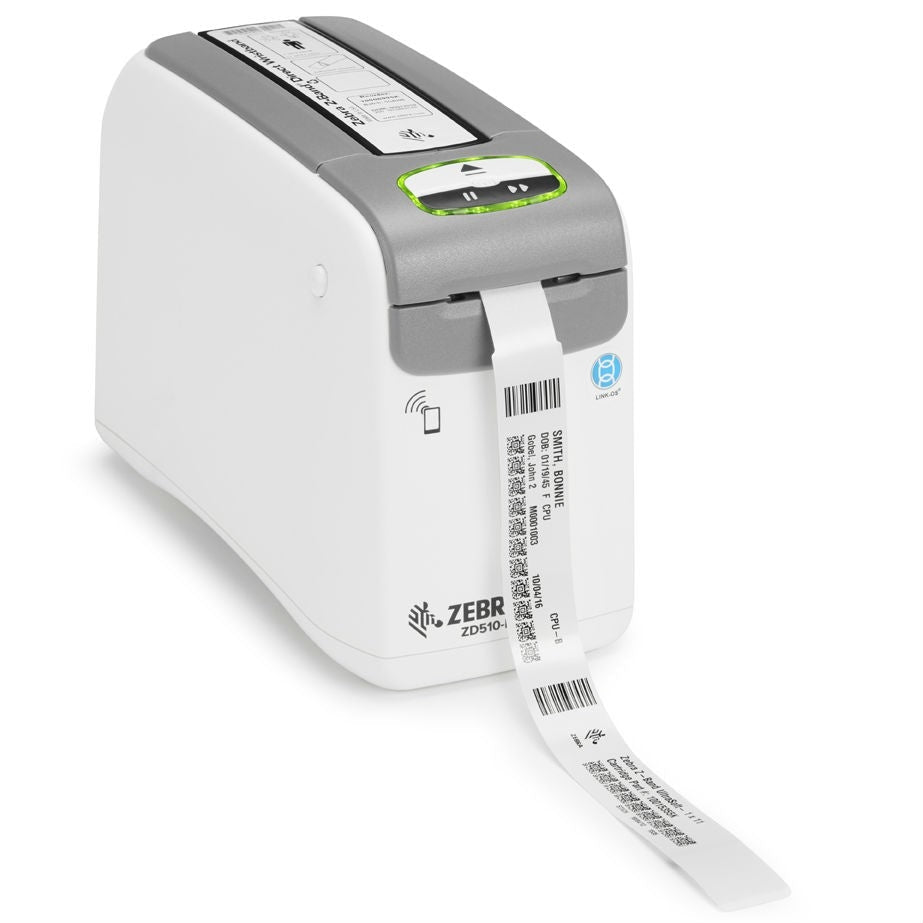 Impresora brazaletes ZD510 DT, ZPL II, XML, 300 dpi, EU and UK Cords, USB, USB Host, Ethernet, 802.11, BT